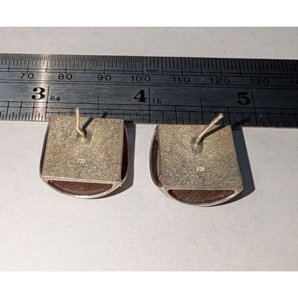 Geometric Chic Sterling 925 Silver Amber Earrings - Picture 8 of 11